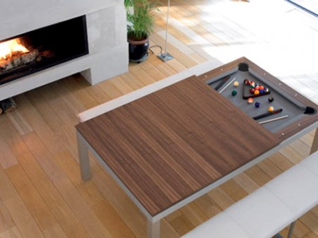 table de billard transformable en table de salon - Fusion table